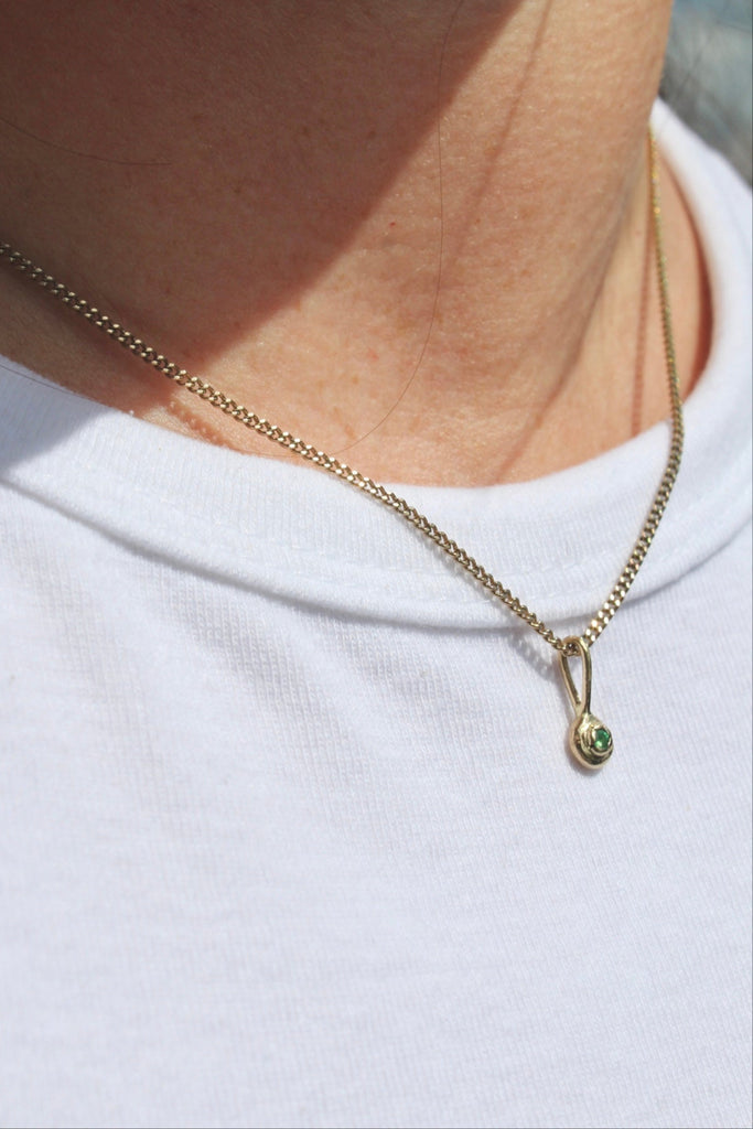 14k gold beam pendant