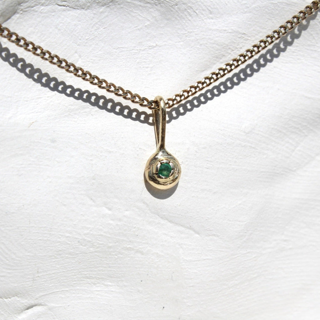 14k gold beam pendant