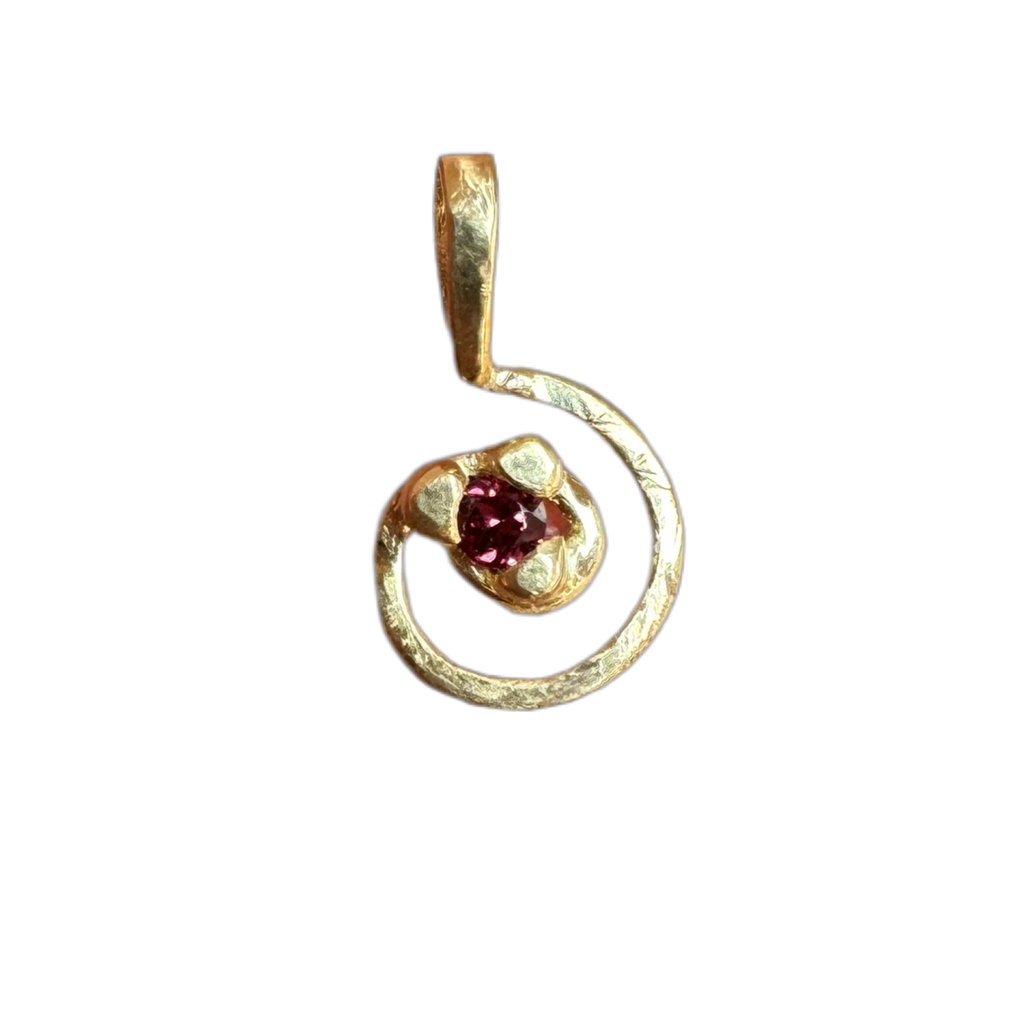 14k Spiral with Garnet