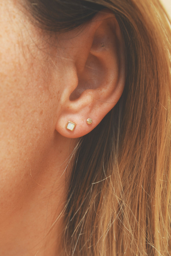 14k Gold Moon studs