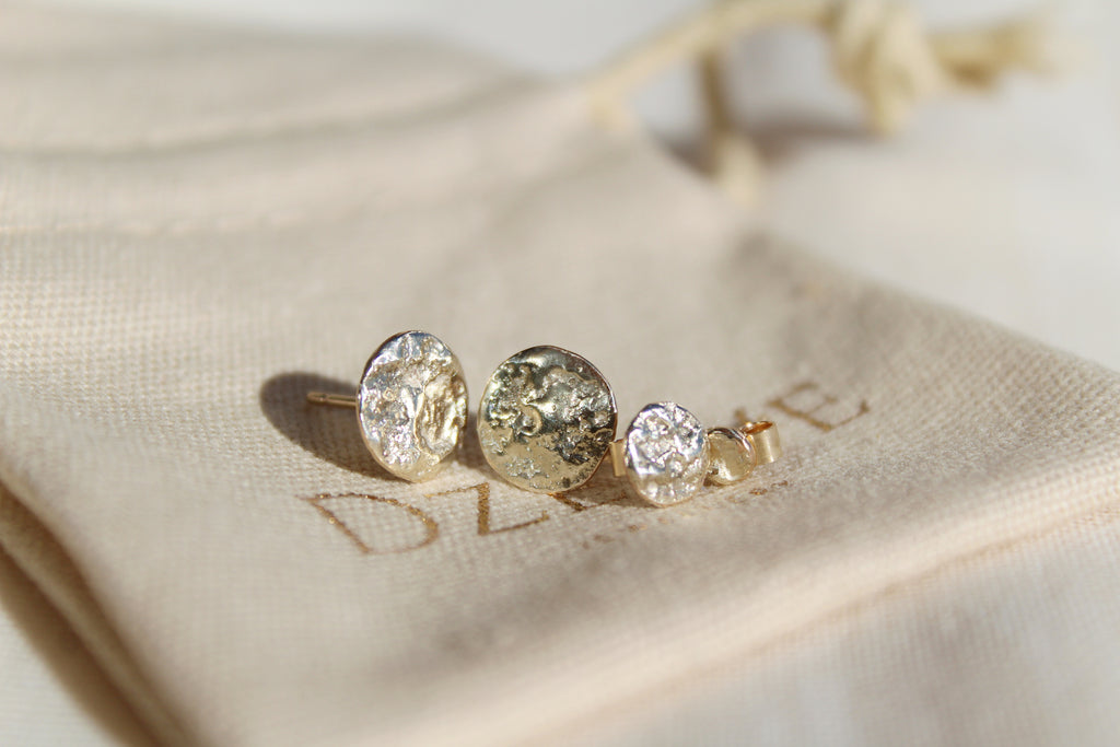 14k Gold Moon studs