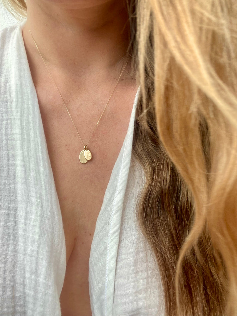 14k Oval gold coin